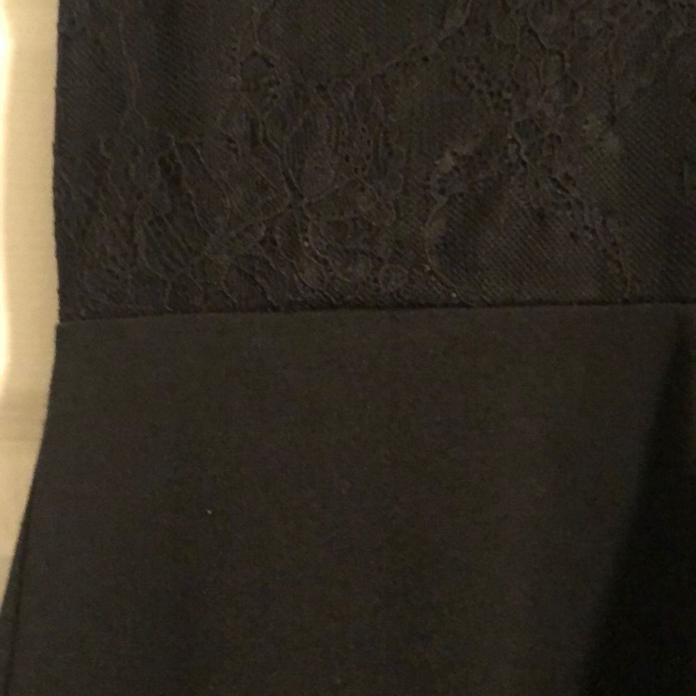 Pencey Black V Neck Half Lace Cap Sleeve Dress Size 4 - Picture 3 of 8